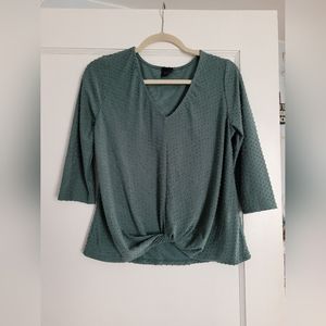 W5 Forest Green Top with Front Knot